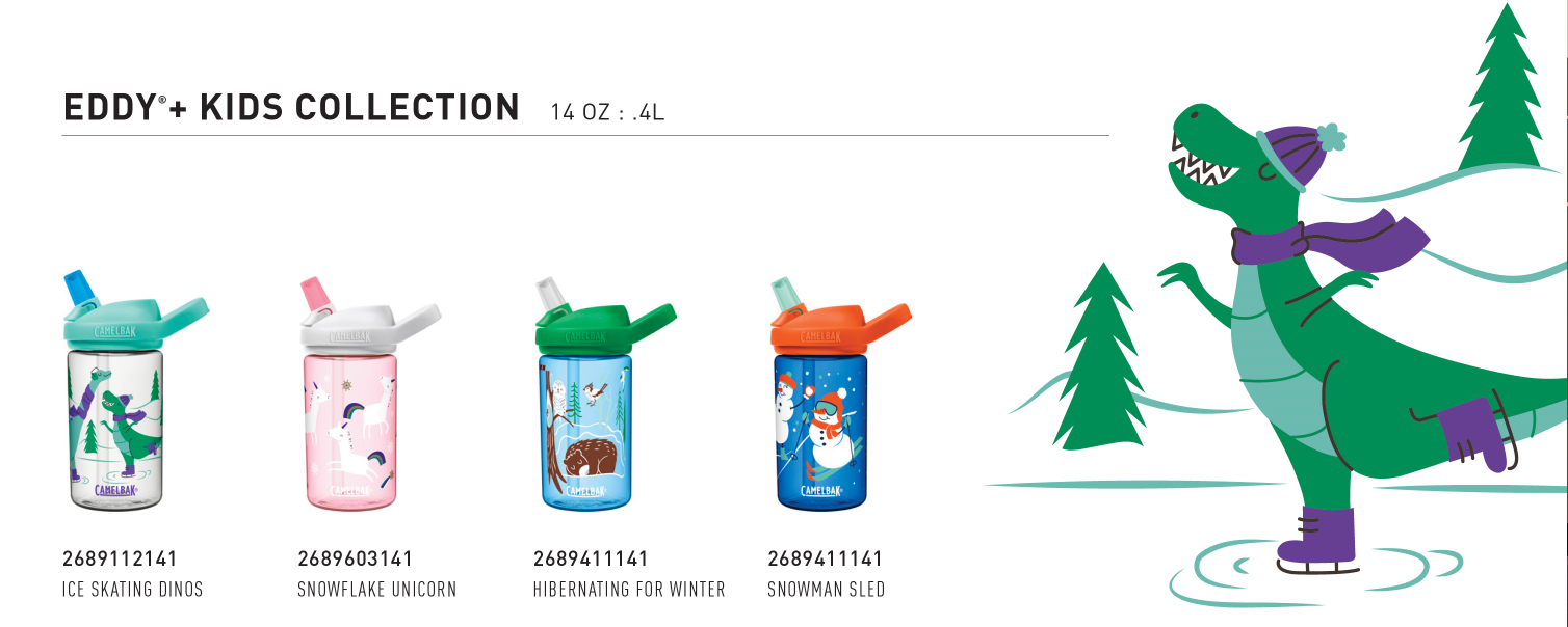 CamelBak Eddy+ Kids 14oz - Ice Skating Dinos